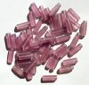 50 5x15mm Transparent Matte Amethyst Glass Rectangle Beads
